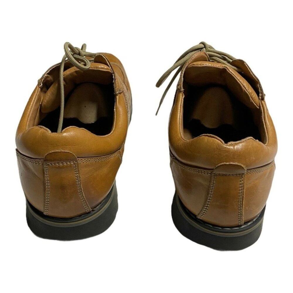 Franco Fortini Leather casual Shoes tan brown lace up made in Italy sz 13 M - Picture 4 of 8